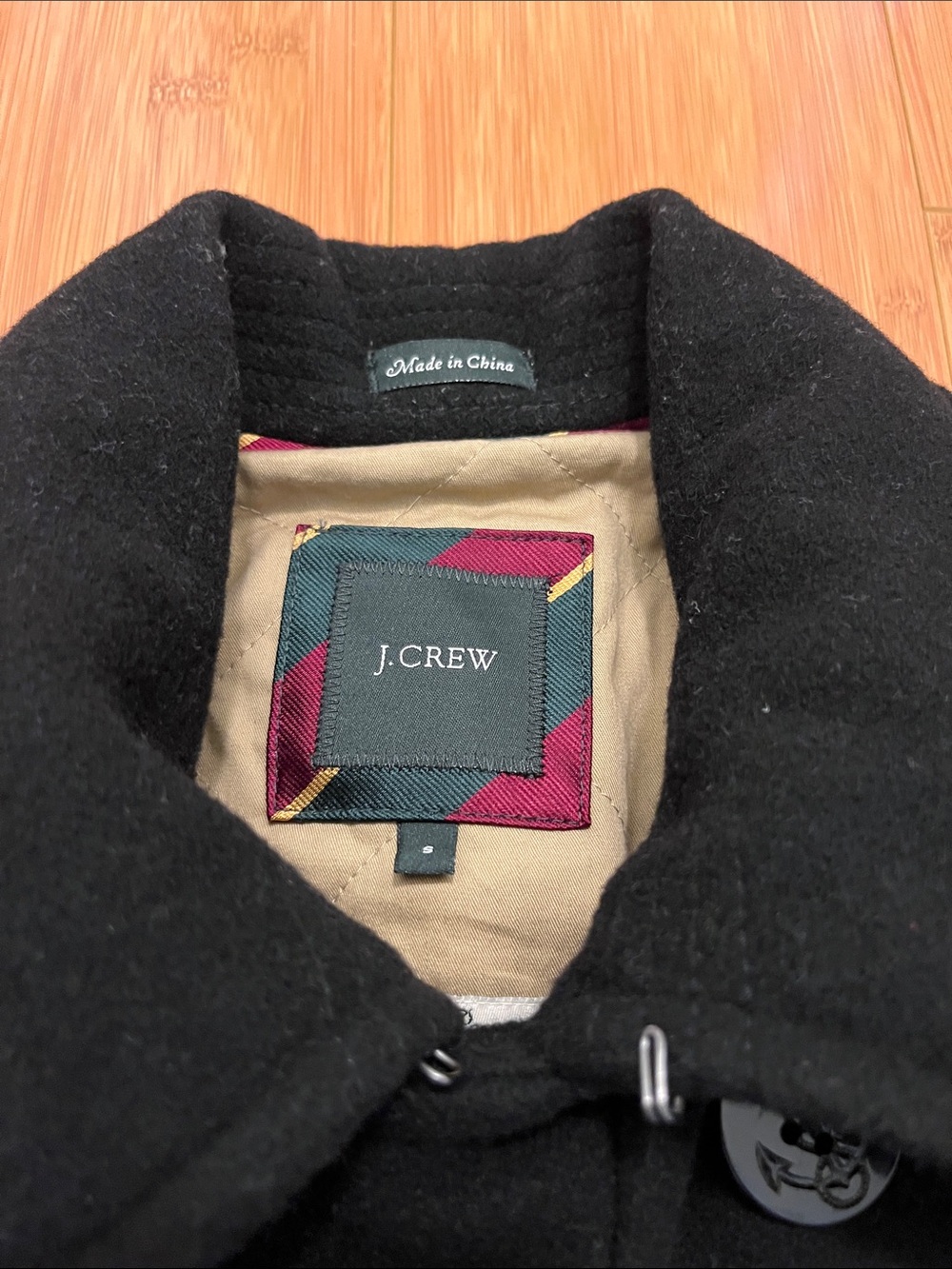J. Crew Men’s Black Double-Breasted Wool Peacoat - Picture 2 of 16